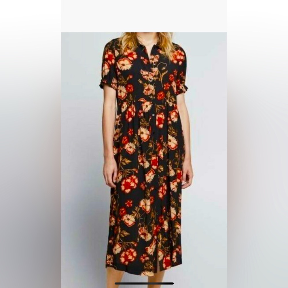 Zara woman button front long dress